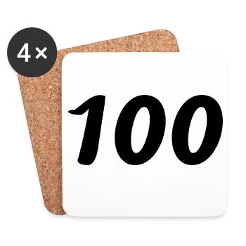100. 100 JAHRE. 100-JÄHRIGES JUBILÄUM. GEBURTSTAG 100 - Untersetzer (4er-Set) - Weiß - Vorne