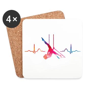 Aerialist Hearbeat EKG Cloud Swing Trapez - Untersetzer (4er-Set) - Weiß - Vorne