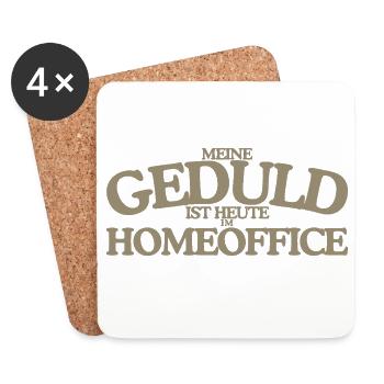  Meine Geduld ist heute im Homeoffice Retro - Untersetzer (4er-Set) - Weiß - Vorne