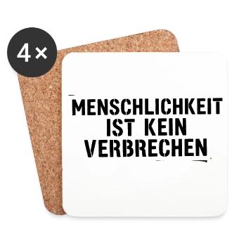 Human Rights Statement Typografie Design - Untersetzer (4er-Set) - Weiß - Vorne
