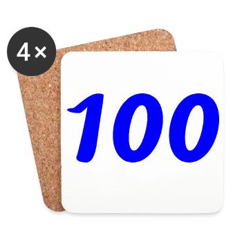 100. 100 ANS. 100e ANNIVERSAIRE. ANNIVERSAIRE 100  - Dessous de verre (lot de 4) - blanc - Devant