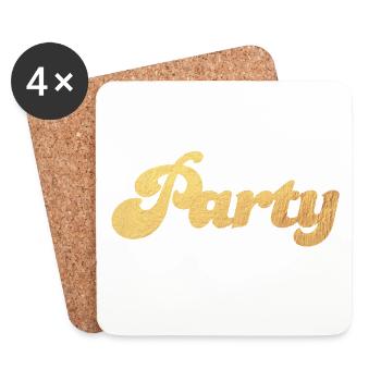 Fête Or Célébration Luxe Glamour Vintage Fun Rétro - Dessous de verre (lot de 4) - blanc - Devant