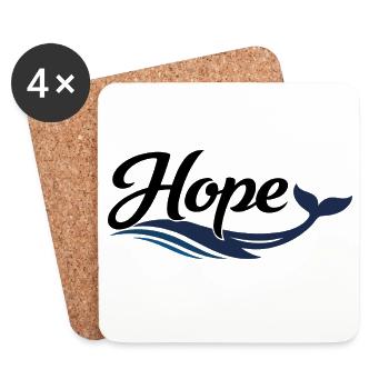 Hope Wal Meerwellen-Logo - Untersetzer (4er-Set) - Weiß - Vorne