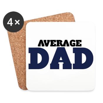 Average Dad: Bold Block Typography - Coasters (set of 4) - white - Front