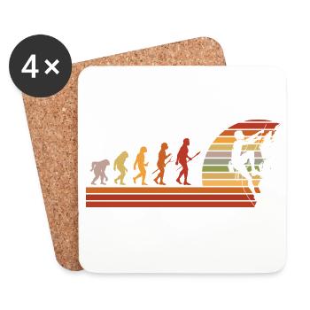 Evolution des Kletterns Retro Design - Untersetzer (4er-Set) - Weiß - Vorne