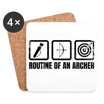 Bogenschützen Routine - Untersetzer (4er-Set) - Weiß - Vorne
