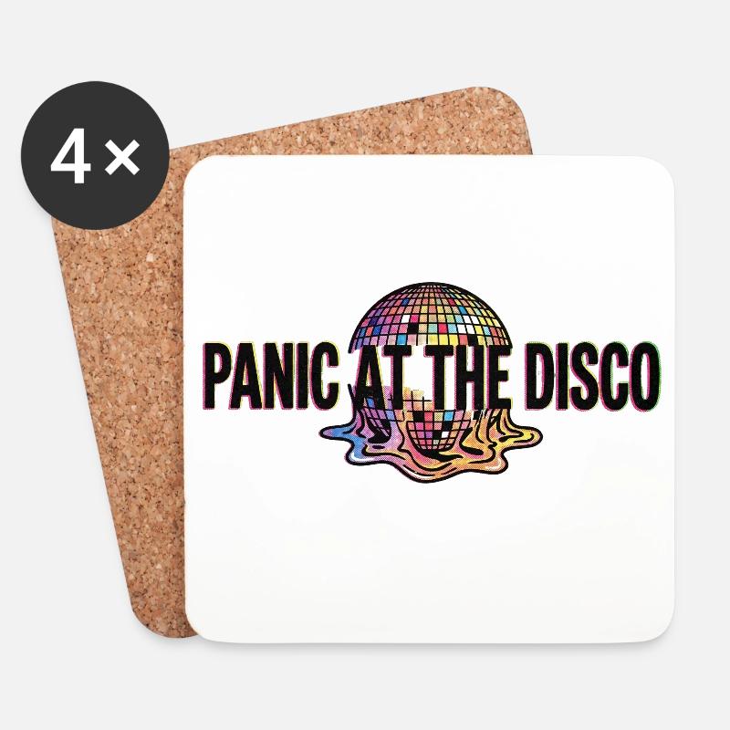 panique à la discothèque - Dessous de verre (lot de 4) - blanc