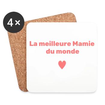 Meilleure Mamie Monde - Dessous de verre (lot de 4) - blanc - Devant