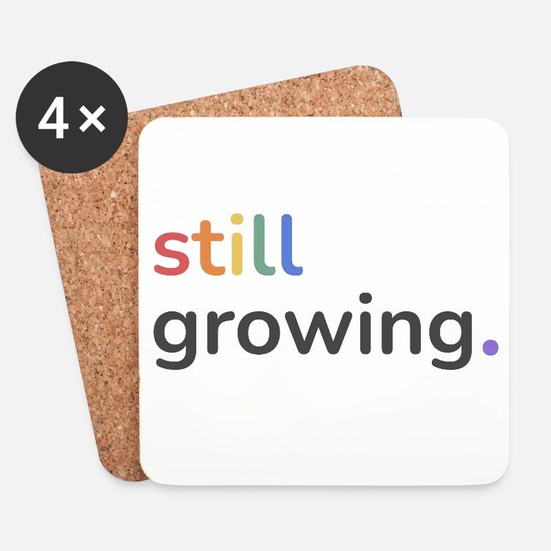 Still Growing Pride Regenbogen minimalistisch - Untersetzer (4er-Set) - Weiß