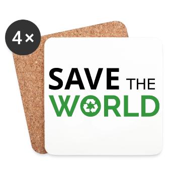 Save the world - Coasters (set of 4) - white - Front