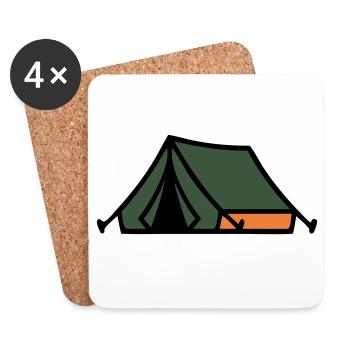 Zelt Camping Sommerlager Pfadfinder Outdoor - Untersetzer (4er-Set) - Weiß - Vorne