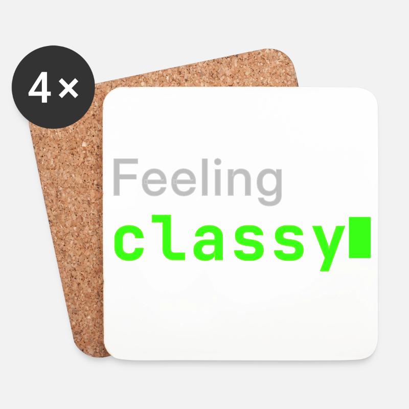 Feeling classy | Developer mood - Coasters (set of 4) - white
