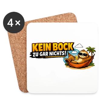Kein bock zu gar nichts! - Untersetzer (4er-Set) - Weiß - Vorne