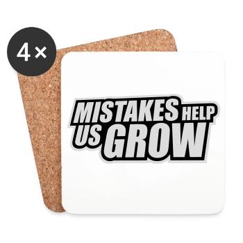 Mistakes Help Us Grow Lustig Motivational Wachstum - Untersetzer (4er-Set) - Weiß - Vorne