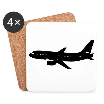 avion - Dessous de verre (lot de 4) - blanc - Devant