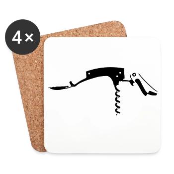 Couteau de serveur - Dessous de verre (lot de 4) - blanc - Devant