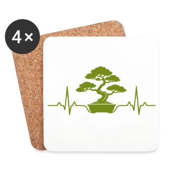 Bonsaï Plant Heartbeat Bonsai - Dessous de verre (lot de 4) - blanc - Devant