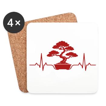 Bonsaï Plant Heartbeat Bonsai - Dessous de verre (lot de 4) - blanc - Devant