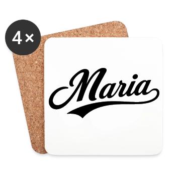 Maria Nom Cadeau Première Famille - Dessous de verre (lot de 4) - blanc - Devant