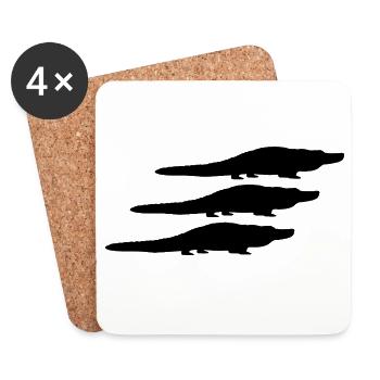 Alligator Silhouettes - Coasters (set of 4) - white - Front