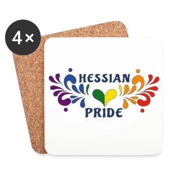 Hessian Pride Herzblüte Muster - Untersetzer (4er-Set) - Weiß - Vorne