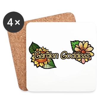 Gartengöttin Blumen-Wortzeichen - Untersetzer (4er-Set) - Weiß - Vorne