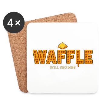 WAFFEL – Ich entscheide mich noch | Ein lustiges Waffel-Wortspiel - Untersetzer (4er-Set) - Weiß - Vorne