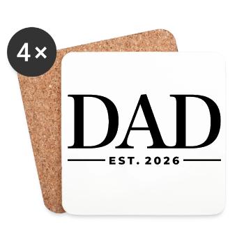 Dad Est. 2026 | Vater | Vatertag - Untersetzer (4er-Set) - Weiß - Vorne