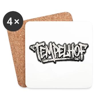 Tempelhof Berlin Graffiti Oldschool Hip Hop - Untersetzer (4er-Set) - Weiß - Vorne