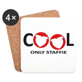 Cool Staffie - 039 - Untersetzer (4er-Set) - Weiß - Vorne