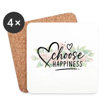 Choose Lucky Flowers - Coasters (set of 4) - white - Front