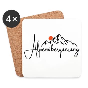 Alpen Überquerung - Wandern - Untersetzer (4er-Set) - Weiß - Vorne
