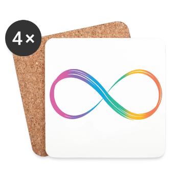 Unendlichkeitszeichen Regenbogen Autismus-Spektrum - Untersetzer (4er-Set) - Weiß - Vorne