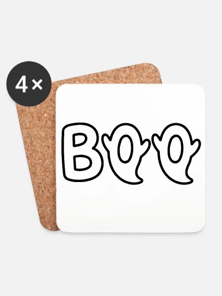 BOO Geister  - Untersetzer (4er-Set) - Weiß