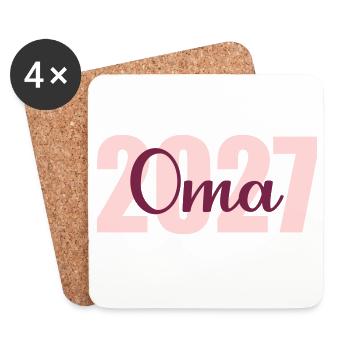 Baby verkünden, Oma 2027 - Untersetzer (4er-Set) - Weiß - Vorne