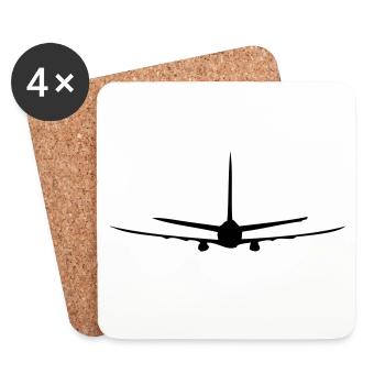 Flugzeug - Untersetzer (4er-Set) - Weiß - Vorne