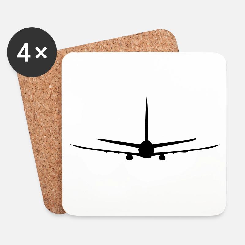 Avion - Dessous de verre (lot de 4) - blanc