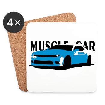 MuscleCar - Untersetzer (4er-Set) - Weiß - Vorne