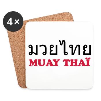 Muay Thai (V) - Untersetzer (4er-Set) - Weiß - Vorne