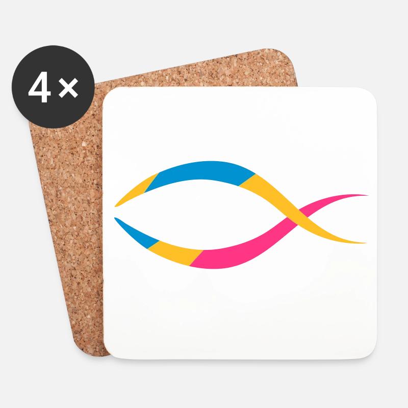 Das Fischsymbol - Untersetzer (4er-Set) - Weiß