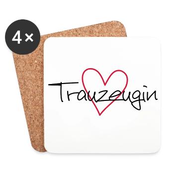 Trauzeugin Herz Junggesellenabschied - Untersetzer (4er-Set) - Weiß - Vorne