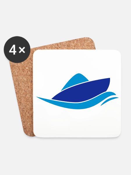 Boot - Untersetzer (4er-Set) - Weiß
