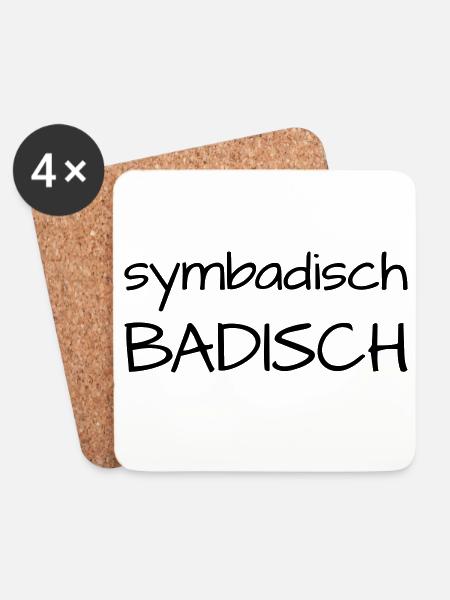 Symbadisch Badisch - Untersetzer (4er-Set) - Weiß