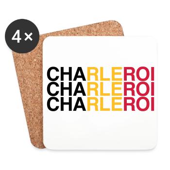 CHARLEROI Belgium Belgium Flag - Coasters (set of 4) - white - Front