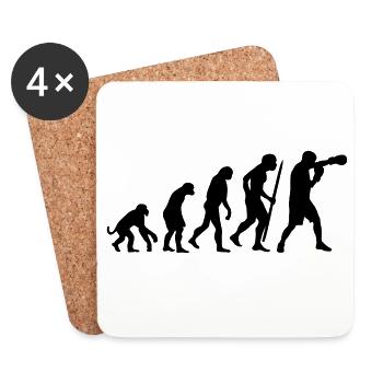 Evolution of Boxing - Coasters (set of 4) - white - Front