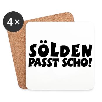 Sölden Passt Scho! - Untersetzer (4er-Set) - Weiß - Vorne