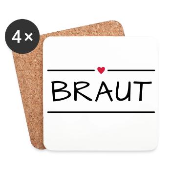Bride hen party - Coasters (set of 4) - white - Front