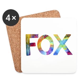 Colourful Fox - Coasters (set of 4) - white - Front