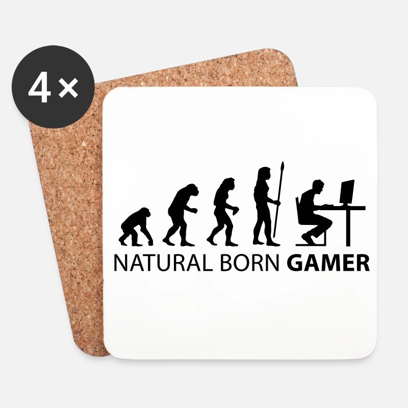 evolution natural born gamer - Untersetzer (4er-Set) - Weiß