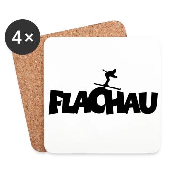 Flachau Ski Skifahrer Wintersport - Untersetzer (4er-Set) - Weiß - Vorne